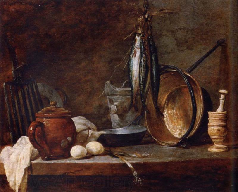 Jean Baptiste Simeon Chardin Lean food with cook utensils Spain oil painting art